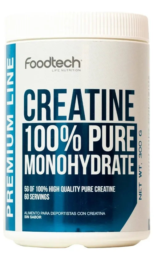 Creatina Monohidratada Pura Foodtech 300g Sin Sabor